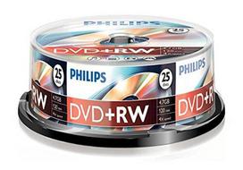 1x25 Philips DVD+RW 4,7GB 4x SP