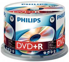 1x50 Philips DVD+R 4,7GB 16x SP