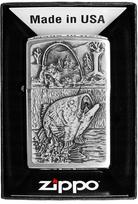 Zippo Fishing Emblem 2000407 vėjui atsparus benzininis žiebtuvėlis