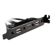 Akasa vidinis USB 3.0/2.0 į išorinį USB-C ir 2x USB 2.0 Type-A adapterio laidas - 40 cm, juodas