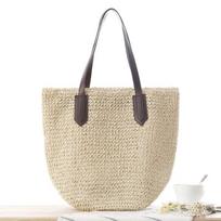„Yogodlns New Arrival“ rankų darbo šiaudiniai pečių krepšiai moterims didelės talpos kelioniniai paplūdimio krepšiai, rankinės 40*18*32cm smėlis
