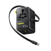 6-in-1 Kelioninis Adapteris Su Susukamu Usb-c Kabeliu, 45 W – Juodas