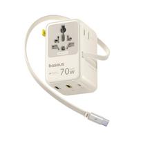 6-in-1 Kelioninis Adapteris Su Susukamu Usb-c Kabeliu, 70 W – Baltas