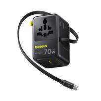 6-in-1 Kelioninis Adapteris Su Susukamu Usb-c Kabeliu, 70 W – Juodas