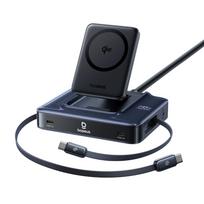 6-in-1 Belaidė įkrovimo Stotelė Su Susivyniojančiais Usb-c Kabeliais, 245 W – Juoda