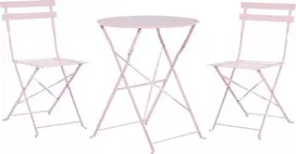 Lauko baldų komplektas Beliani Lumarko Balkono baldų rinkinys metalinis rausvas FIORI!