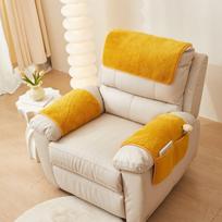 3pcs/set Lamp Plush Recliner Sofa Mat Solid Color Soft Armchair Backrest Armrest Towel Single Sofa Dust Pad with Storage Bags 1 Seat (3pcs )