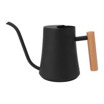 Nerūdijančio plieno laistytuvas Pot Retro Mažas augalų laistytuvas su medine rankena patalpoms juoda