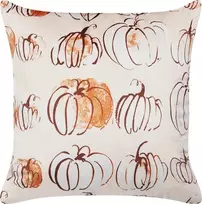 Beliani Lumarko 2 Veliūrinės dekoratyvinės pagalvės su moliūgo motyvu 45 x 45 cm smėlio spalvos Cucurbita!