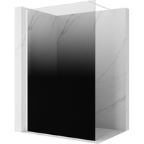 Mexen Kioto dušo kabinos sienelė Walk-in 120 x 200 cm, ombre juoda 8 mm, balta - 800-120-101-20-76