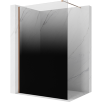 Mexen Kioto dušo sienelė Walk-in 120 x 200 cm, ombre juoda 8 mm, rožinis auksas - 800-120-101-60-76