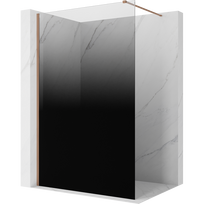 Mexen Kioto dušo sienelė Walk-in 120 x 200 cm, ombre juoda 8 mm, šlifuota varis - 800-120-101-65-76