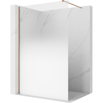 Mexen Kioto dušo sienelė Walk-in 120 x 200 cm, balta ombre 8 mm, šepečiu poliruota varis - 800-120-101-65-86