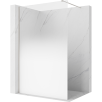 Mexen Kioto Dušo siena Walk-in 130 x 200 cm, ombre balta 8 mm, šlifuotas nikelis - 800-130-101-97-86