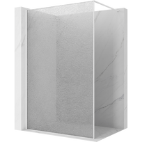 Mexen Kioto Dušo sienelė Walk-in 130 x 200 cm, skaidri su įtrūkiais 12 mm, balta - 800-130-101-20-04-X