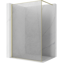 Mexen Kioto dušo siena Walk-in 130 x 200 cm, crackle permatomas 12 mm, auksinis šlifuotas - 800-130-101-55-04-X