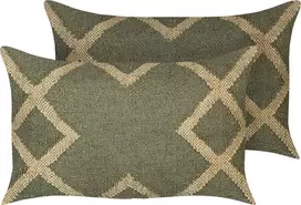 Beliani 2 dekoratyvinės džiuto pagalvės 30 x 50 cm žalios ir smėlio spalvos GOPI Lumarko!