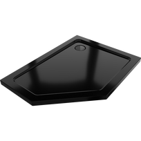 Mexen Flat penkiakampis dušo padėklas slim dešinysis 100 x 90 cm, juodas, sifonas juodas - 41P709010R-B