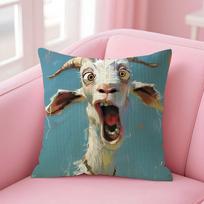 Funny Goat Cute Cushion Cover Natural Linen Pillow Case DoubleSided Print Decorative Sofa Pillowcase Home Decor Gift 30x30cm