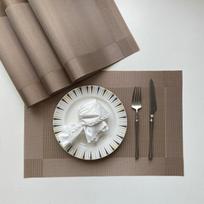 European PVC Non-slip Heat-resistant Table Placemat Set 45x30CM ~80g gray