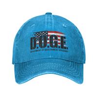DOGE D.O.G.E. Department Of Government Efficiency Baseball Caps  Distressed Washed Casual Outdoor Travel Adjustable Snapback Hat Adjustable mėlyna