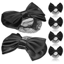 6pcs Bun Hair Net Bow Hair Bun Cover Ballet Hair Net Professional Women Hairnets