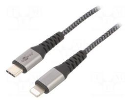 Cable | USB 2.0 | Apple Lightning plug,USB C plug | 1m | black | 87W