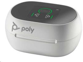 Hewlett Packard (HP) „Poly Voyager Free 60+“ „Bluetooth“ ausinės, BT700 USB-A adapteris, lietimui jautrus įkrovimo dėklas, baltos