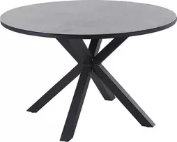 Lauko baldų komplektas Beliani Lumarko Apvalus sodo stalas ⌀120cm pilkas su juodu MALETTO!