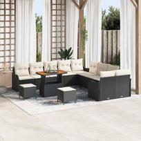 Garden Sofa Set 13 pcs Black Poly Rattan
