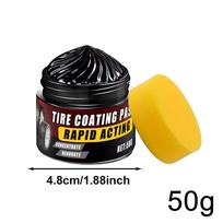 50g Tire & Trim Restorer Coating Paste with Sponge Wheel & Plastic Wax for Cars Indoor Outdoor Garage,Automotive Polishing