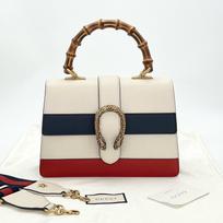 [Pre-Owned] Dionysus Bamboo Handle Striped Web Shoulder Bag - Excellent #1NF730C ONE SIZE