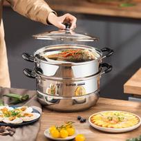 Supor 28cm 304 Stainless Steel Double-Layer Steamer Pot