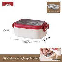 JIESITONG 304 Stainless Steel Microwaveable Divided Lunch Box kiniška raudona spalva