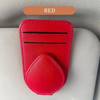 Car Auto Sun Visor Glasses Box Sunglasses Clip Card Ticket Holder Stand Fastener Pen Case Eyeglasses Car Accessories Woman raudona