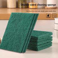5/10/20/30pcs Double Sided Diamond Sponge Kitchen Cleaning Stain Removal Dishwashing Cleaning Brushing Descaling Scouring Pad 5pcs žalia