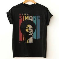 Nina Simone Singer T-shirt Black Short Sleeve All Sizes S-5Xl 1F355 M