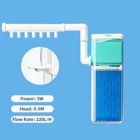 Wall-Mounted Aquarium Filter Pump Suction Cup Wave-making Fountain Filter  Water Purification 3W CN-Plug