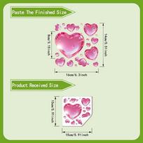 Romantic Heart Shaped Glow Glass Stickers Self Adhesive Removable Decals For Bedroom Walls