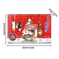 Christmas Countdown Calendar Soft Breathable Footwear Advent Countdown Calendar With Socks For Family Gathering Friends Teens 12 pairs raudona