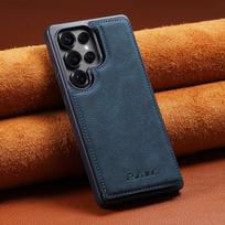 Leather Flip Card sHolder Wallet Phone Case For Samsung Galaxy S26 S25 Ultra S24 FE S23 S22 A56 A55 Buckle Protective Cover Bag Galaxy S25 mėlyna
