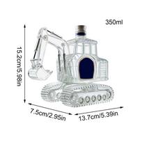 Creative Wine Decanter 350ml Excavator Shaped Glass Bottle Liquor Whiskey Glass Decanter for Bourbon Home Bar Fathers Birthday