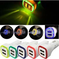 LED dviejų USB prievadų 2.1A greito automobilinio įkroviklio adapteris, skirtas iPhone iPad Samsung Galaxy žalia