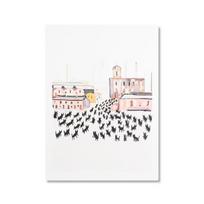 Įdomus saulėgrąžos, vandens lelijos ir katės plakato spaudinys moliūgo drobės tapyba sienos meno paveikslas 21cm×30cm NoFrame