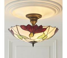 Endon 111896 - Prie lubų montuojamas sietynas Tiffany BOTANICA, 3 x E27 / 10 W / 230 V, skersmuo 45 cm