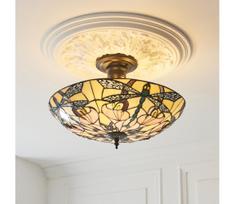 Endon 111892 - Prie lubų tvirtinama Tiffany liustra ASHTON 3xE27/10W/230V, skersmuo 45 cm