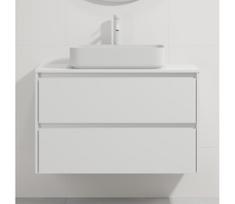Vonios spintelė su praustuvu TRONDHEIM/LJORDAL, 90x57x46 cm, balta