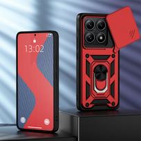 KEYSION Smūgiams atsparus šarvų dėklas, skirtas Xiaomi 14T Pro 5G slankiojančios kameros objektyvo apsauginis žiedas, telefono galinis dangtelis, skirtas Xiaomi 14T 5G for Xiaomi 14T raudona