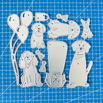 Šuniukų šventės balionas Metaliniai štampavimo trafaretas DIY scrapbooking nuotraukų albumui reljefinėms popierinėms kortelėms rankdarbiams štampai dies sidabras