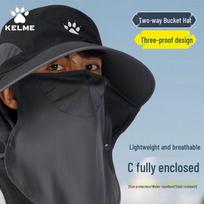 KELME Men's Outdoor Sun Protection Fisherman Hat with Face Mask